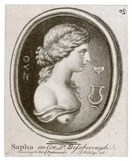 Ancient Greek Art Prints Drucke: Sappho (On a Gem)