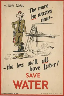 Sparen Sie Wasser - Plakat des Zweiten Weltkriegs