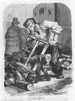 Schlagen Holz auf Feuer