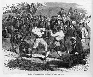 Boxing History UK Drucke: Sayers and Heenan boxing