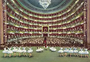 Theatern Drucke: Scalatheater in Mailand Italien - Aufführung eines Balletts