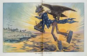 Puck Magazine Cartoons Online Drucke: The scarecrow of the Pacific