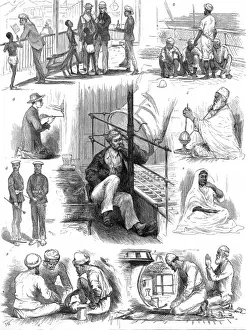 Steamship History Drucke: Scenes on board the SS Sumatra, November 1875
