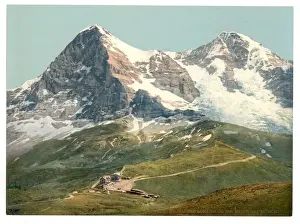 Historical Picturesque Views Drucke: Scheidegg, Mount Eiger and Monch, Bernese Oberland, Switzerl