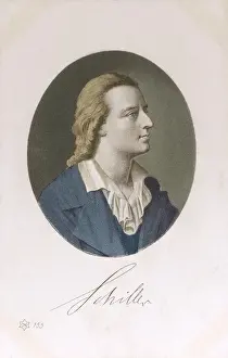 Portrait Of A Famous Writer Drucke: Schiller - Author