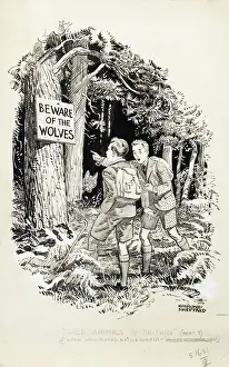 Zwei Schüler im Wald