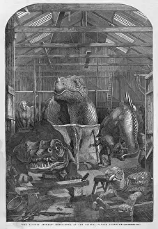 Crystal Palace Dinosaurs Drucke: Sculpting Animals