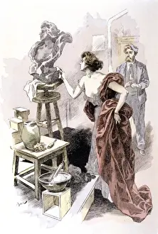 Historical Female Artists Drucke: Her Sculptured Self