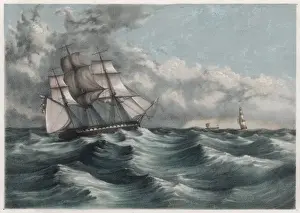 19th Century Sailing Vessels Drucke: Sea after Hurricane