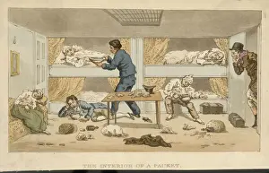 19th Century Maritime Art Drucke: Sea-Sick below Deck