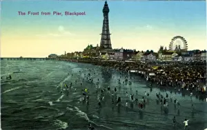 Die Seefront und der Turm, Blackpool, Lancashire