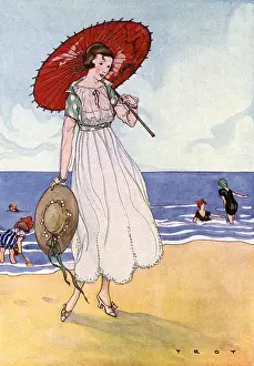 Early 20th Century Beach Life Drucke: Seaside / Beach Scene