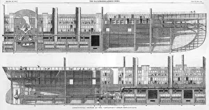 Isambard Kingdom Brunel Designs Drucke: Section of Great Eastern