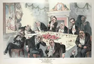 Puck Magazine Illustrations Online Drucke: Seeing the old year out