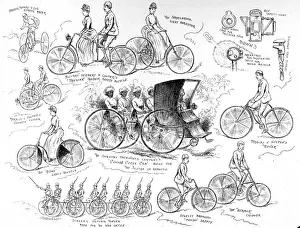 Drucke von Gravur einer Auswahl von Fahrrädern auf der Ausstellung Stanley Show 1888 Marokko Drucke: Eine Auswahl von Fahrrädern, 1888