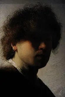 Drucke von Rembrandt Harmenszoon van Rijn (1606-1669). Niederländischer Maler. Selbstporträt, 1628. Rijksmuseum in Amsterdam ist nicht korrekt 'Rijksmuseum' Rembrandt Drucke: Selbstporträt, 1628 von Rembrandt Harmenszoon van Rijn (* 1606)