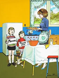 Family Cooking Together Drucke: Sending the right message