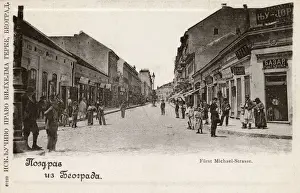 Drucke von Serbien – Belgrad – Fürst-Michael-Straße Datum : um 1902 Serbien Drucke: Serbien - Belgrad - Prinz-Michaels-Strasse