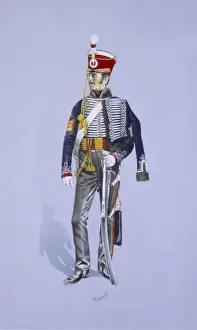 Malcolm Greensmith Painting Drucke: Sergeant of the 5th Light Dragoons (Hussars)
