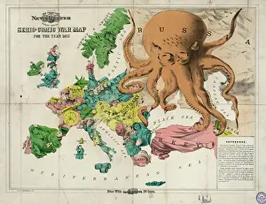 Welt Drucke: Komödien-Seriendiorama für das Jahr 1877