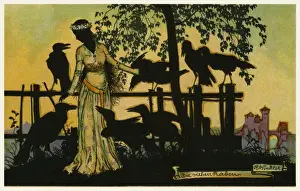 Germanic Mythology Art Drucke: The seven ravens