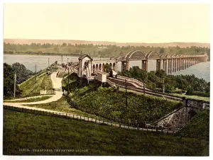 Coloured Views Of England Drucke: The Severn Bridge, Sharpness, England
