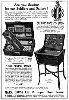 Vintage Sewing Accessories Drucke: Sewing boxes and baskets, WW1