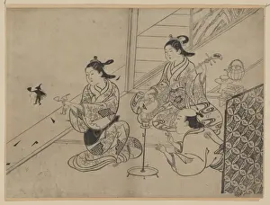 Woodblock Prints Japan Drucke: Shadow puppets