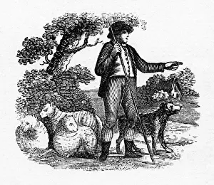 Rustic Countryside Scenes Drucke: Shepherd & his sheep