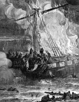 Der Schiff, im Feuer stehend als Cospatrick