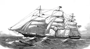 Drucke von Der britische Emigranten-Schiff Kapunda wurde im Jahr 1887 von der Küste Brasiliens mit Verlust von 298 Menschen versenkt Südamerikanische Kunstdrucke: Die Schifffahrt Kapunda, 1887