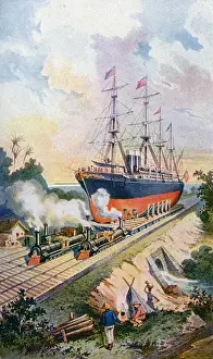 Schiff auf der Bahn