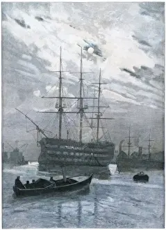 Victorian Era Maritime Art Drucke: SHIP / VICTORY (1894)