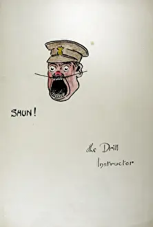Great War Historical Images Drucke: SHUN ! The Drill Instructor