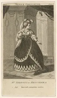 18th Century Theatre Drucke: Siddons as Belvidera