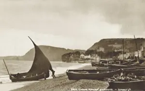 Vintage Beach Photos Drucke: Sidmouth, Devon - The Beach