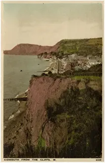 Devon Seaside Towns Drucke: Sidmouth, Devon - View from the Cliffs (West)