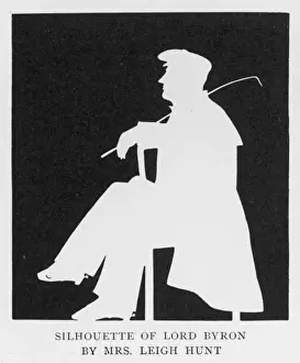 19th Century Literary Figures Drucke: Silhouette / Byron