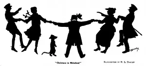 Oakley Lawrence Artwork Drucke: Silhouette of people dancing