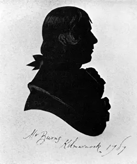 Dichter Drucke: Schattensilhouettportrait von Robert Burns