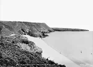 Early 1900s Irish Landscape Photography Drucke: Silver Strand from the Cliffs, Wicklow