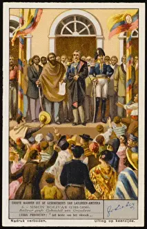 Drucke von Simon Bolivar (1783-1830), venezolanischer Soldat und Staatsmann, tätig auch in Peru, Bolivien u. Präsident von Kolumbien usw Venezuela Drucke: Simón Bolívar