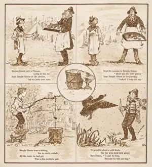 Nursery Rhyme Characters In Art Drucke: Simple Simon / Andre