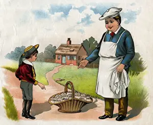 Nursery Rhyme Artwork For Sale Drucke: Simple Simon and the Pieman