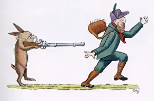 Francis Carruthers Gould Artwork Drucke: Sir John Eldon Gorst aims gun at 8th Duke of Devonshire