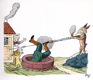 Francis Carruthers Gould Artwork Drucke: Sir John Eldon Gorst sends 8th Duke of Devonshire into well