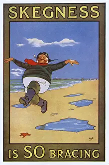 Drucke von Skegness ist so erfrischend – die berühmte Plakatserie mit dem fröhlichen Fischer, von Künstler John Hassall für den Ostseebadort entworfen H Drucke: Skegness ist so erfrischend von John Hassall