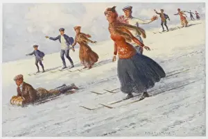 Vintage Skiing Photos Drucke: Sledge & Ski Australia