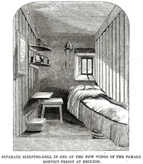 London Prisons History Drucke: Sleeping cell at Brixton Prison