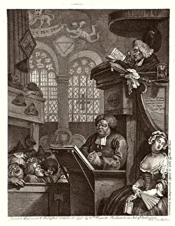 William Hogarth Drucke: Schlafende Gemeinde